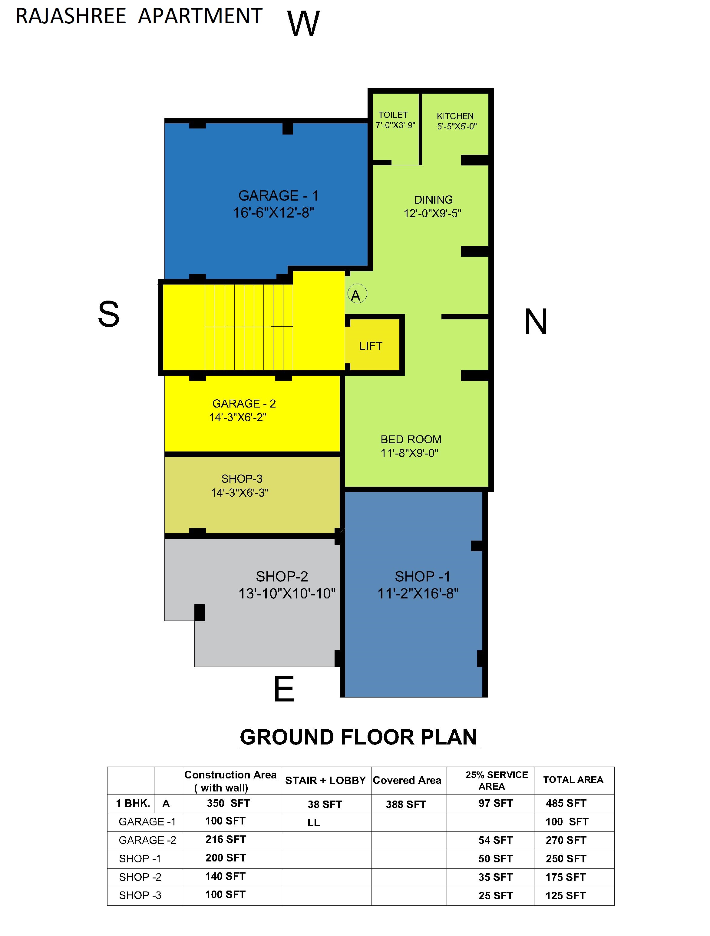 1 BHK-FLAT-A, GROUND FLOOR