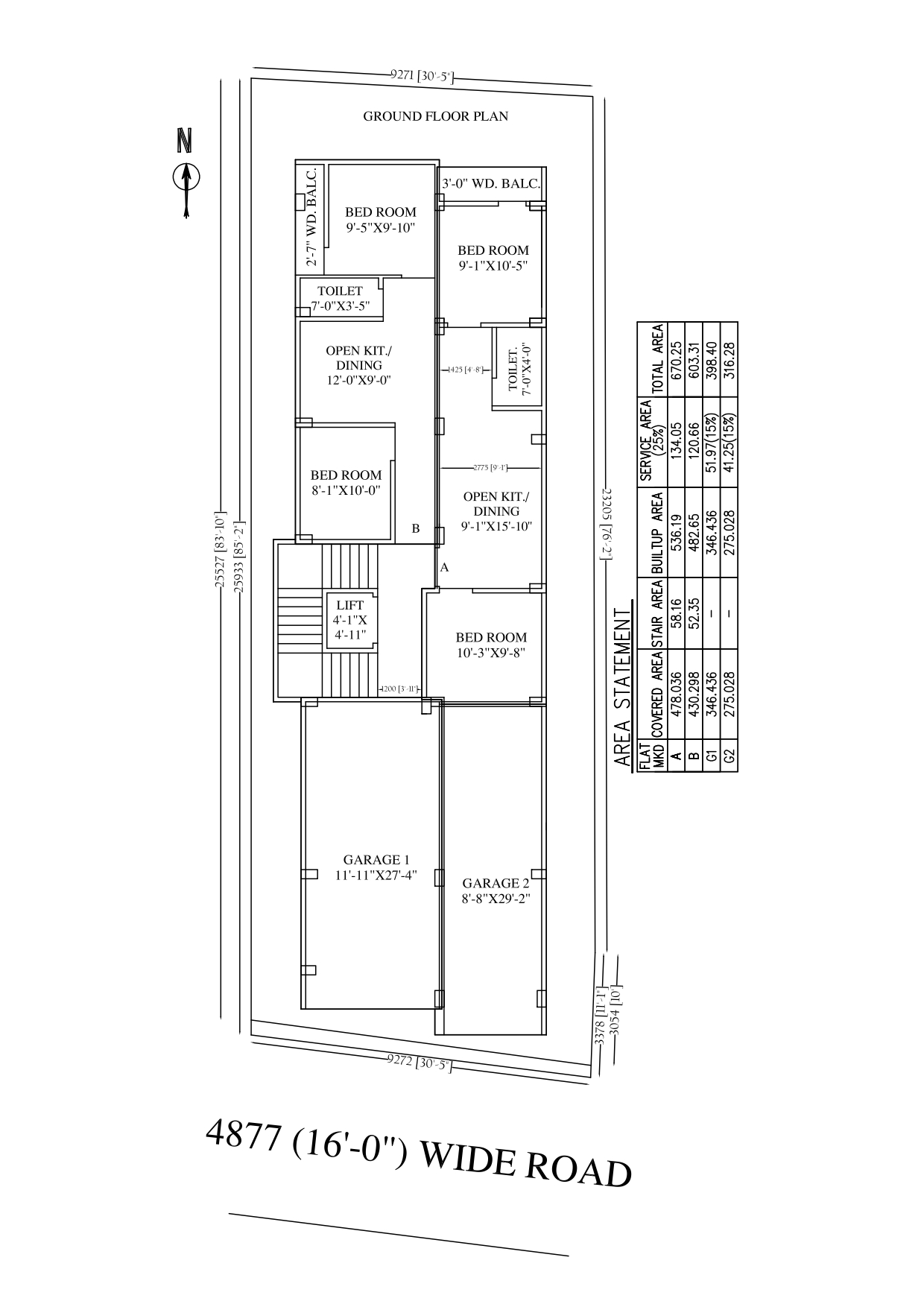 3 BHK - FLAT-A, GROUND FLOOR