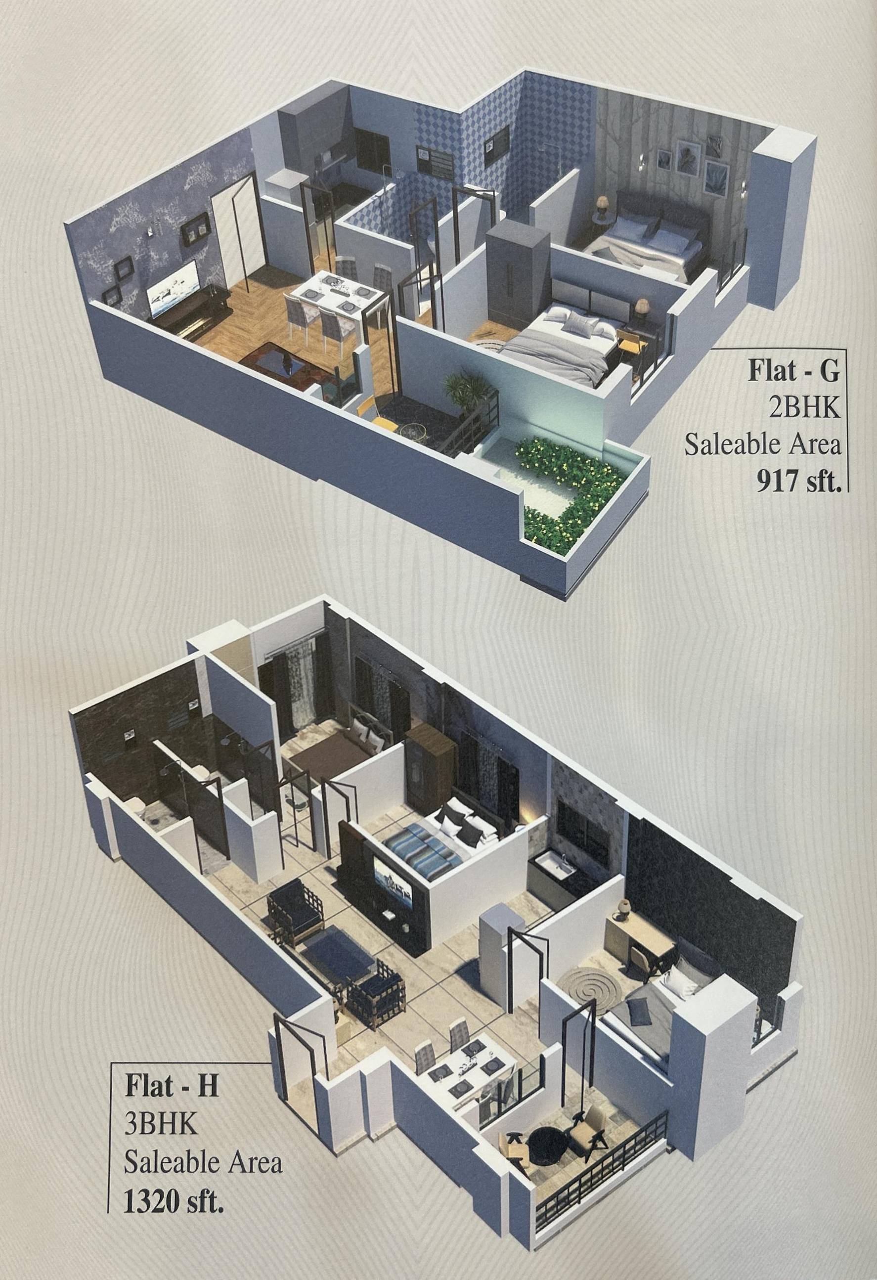 ISOMETRC FLOOT PLAN - FLAT - G & FLAT H.